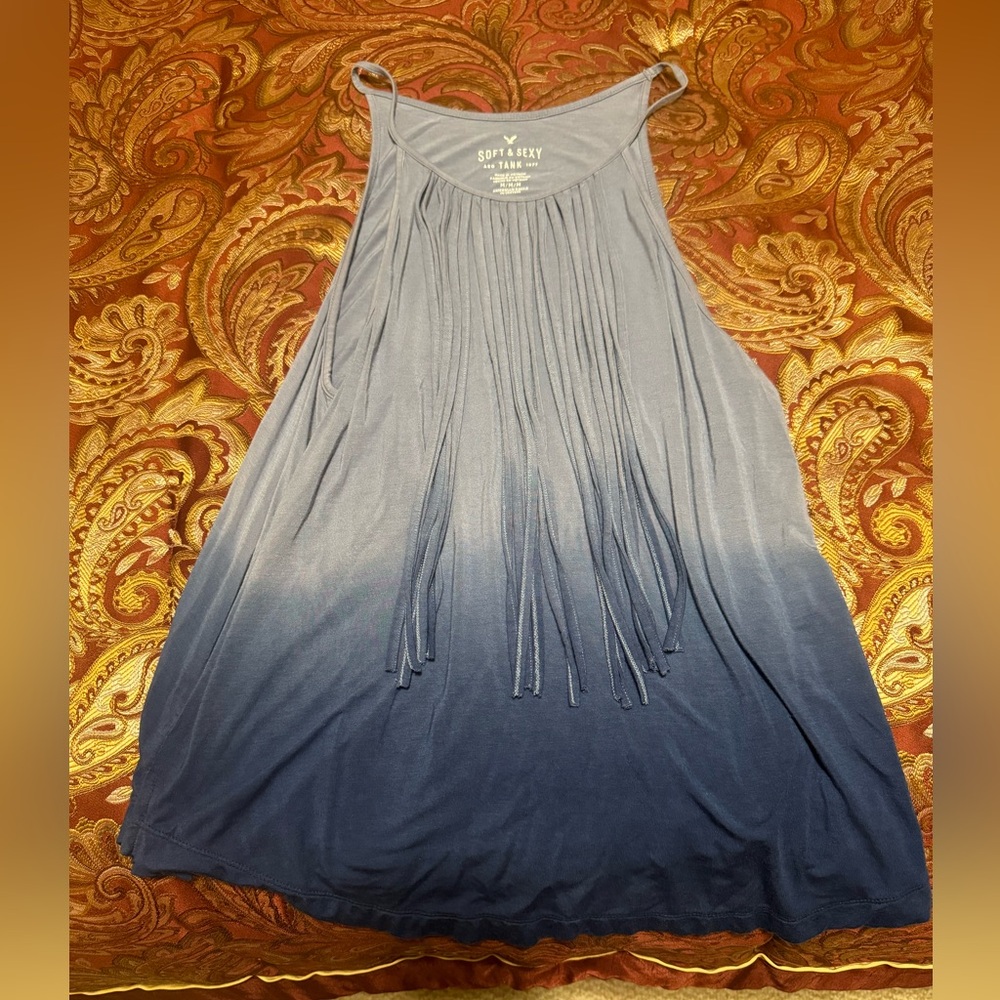 Blue dressy tank top medium